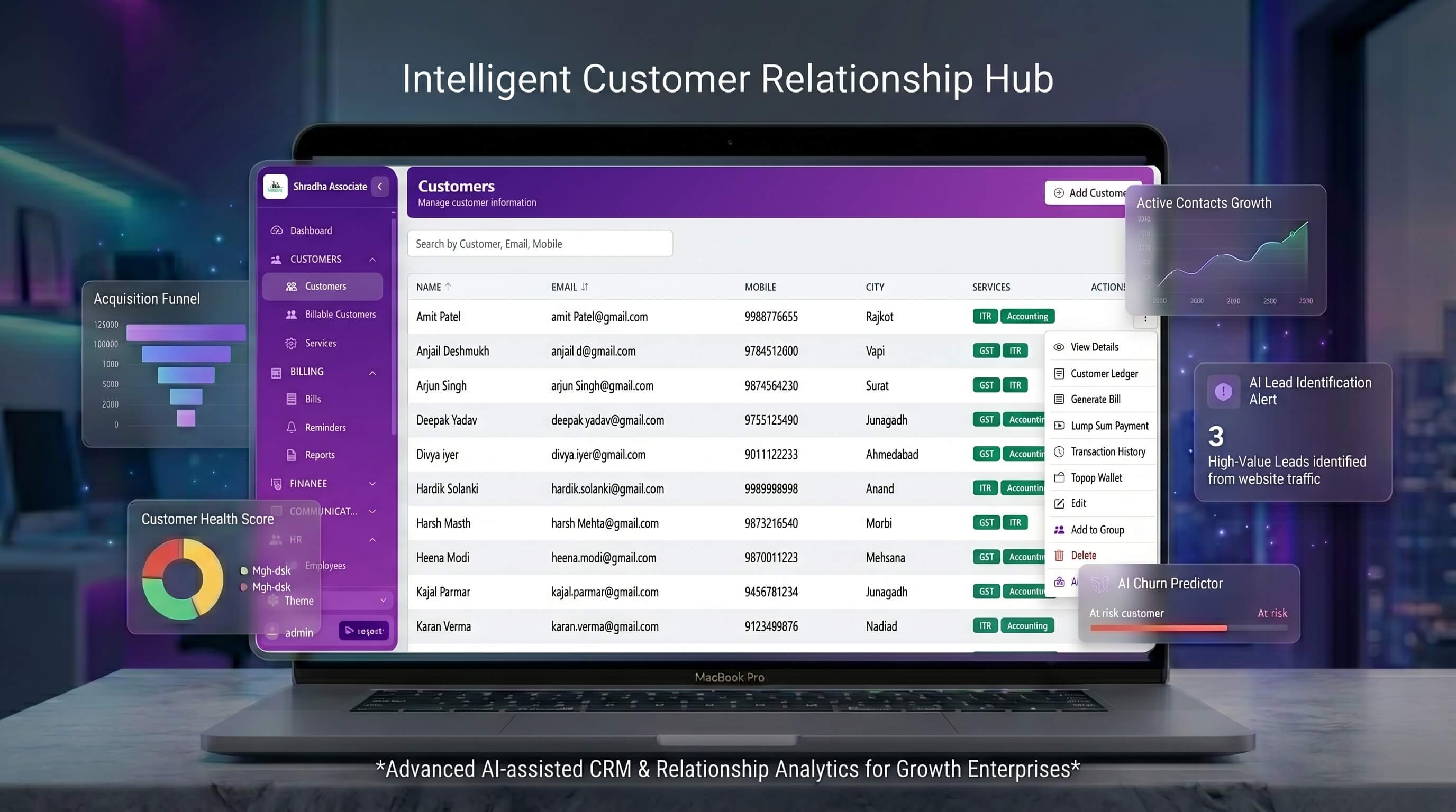 Customer Management Mockup